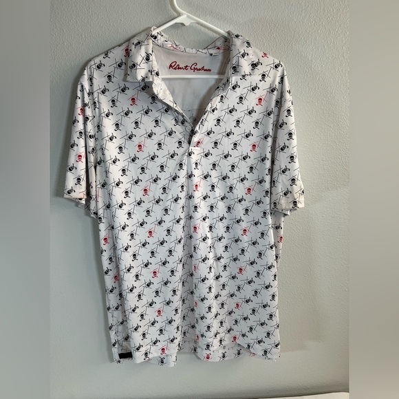 Robert‎ Graham X Cascata skull golf shirt XL